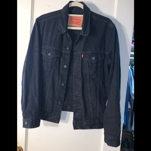Levis black denim jacket mens S